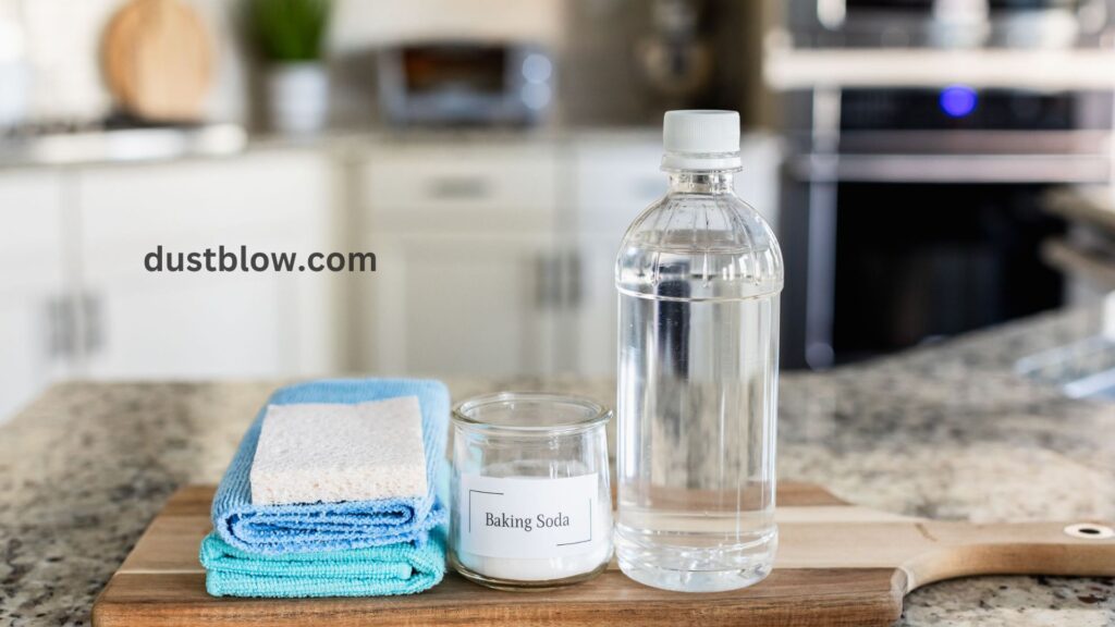 What is the safest way to clean with vinegar and baking soda?